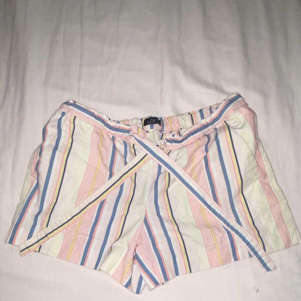 Loft striped drawstring shorts